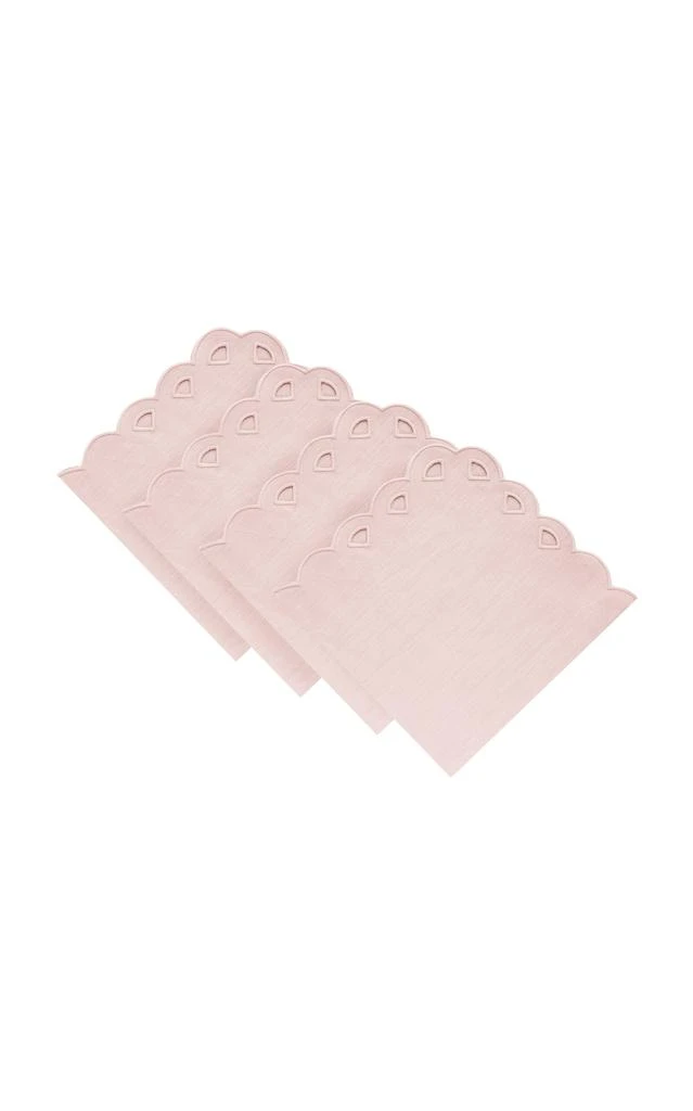MoDA Moda Domus - Set-of-Four Handcrafted Linen Napkins - Pink - Moda Operandi 1