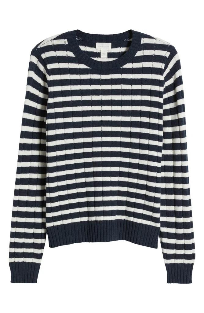 Caslon Stripe Crewneck Rib Sweater 5