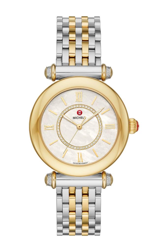 Michele Women's Caber Diamond Two-Tone Bracelet Watch, 35mm - 0.19 ctw