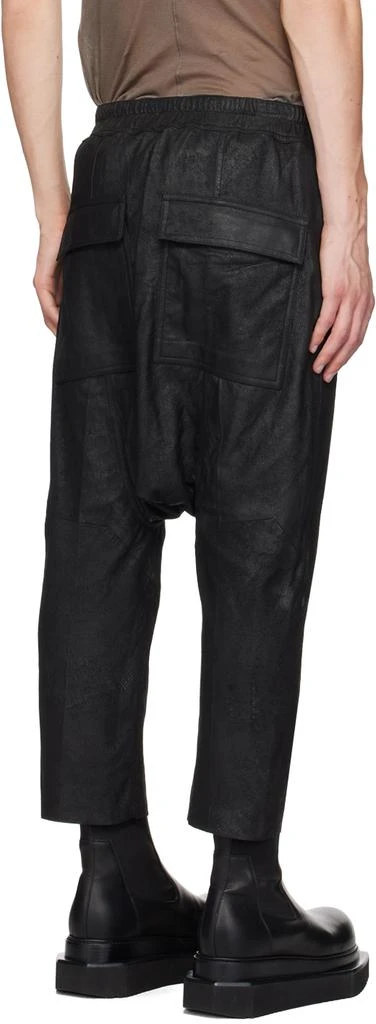 Rick Owens Black Drawstring Leather Pants 3
