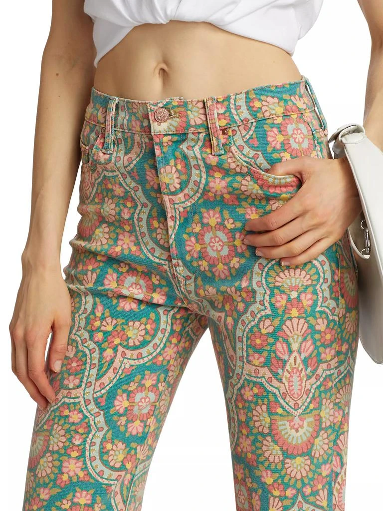 MOTHER Rambler Printed Ankle-Crop Jeans 6