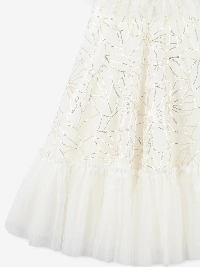 Billieblush Girls Sequin Flower Tulle Dress in Ivory 4