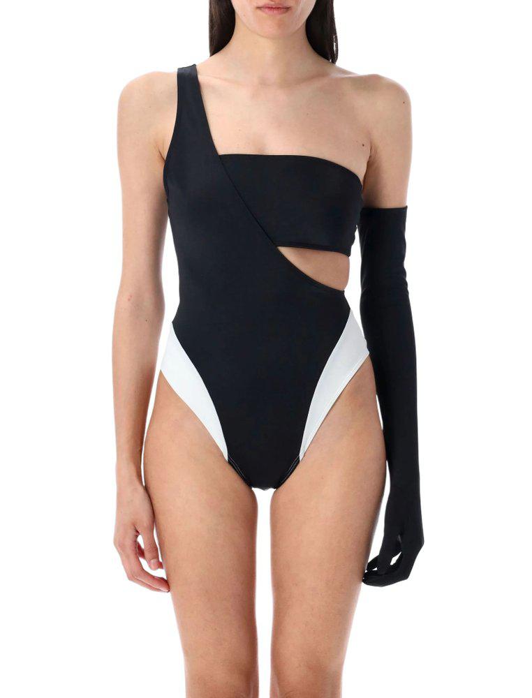 Let's Swim Let's Swim Cut-Out One-Shoulder Swimsuit