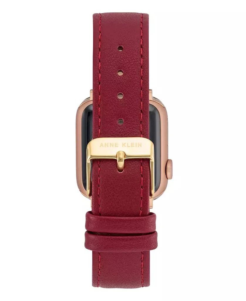 Anne Klein Women's Red Genuine Leather Band designed for Apple Watch® 42mm (Series 10) & 38/40/41mm 3