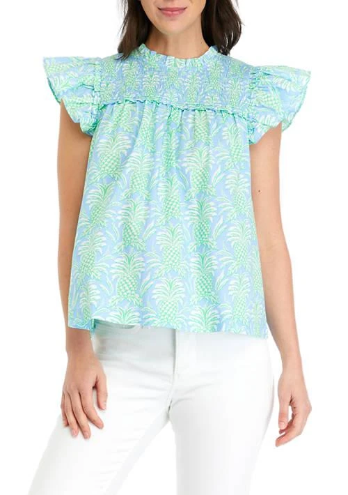 Crown & Ivy™ Ivy Womens Ruffle Animal Top 1