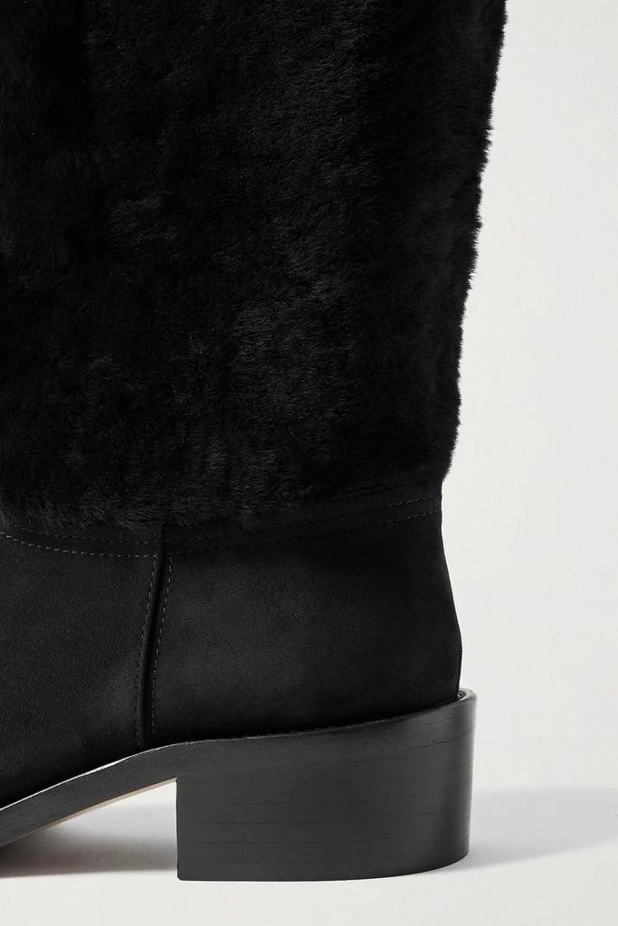 Aquazzura 45 shearling and suede boots 4