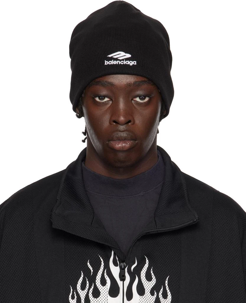 Balenciaga Black 3B Sports Icon Ski Beanie 1