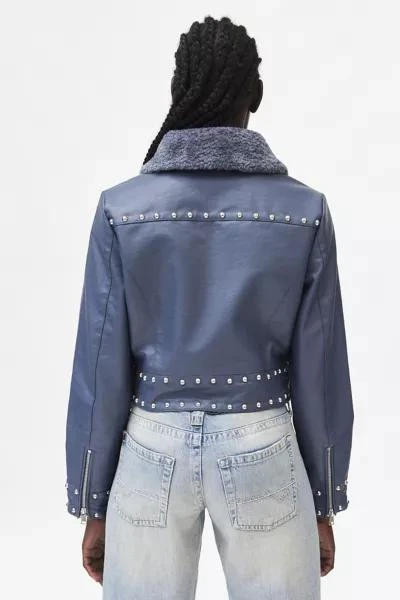 Silence + Noise Silence + Noise Studded Faux Leather Jacket 4