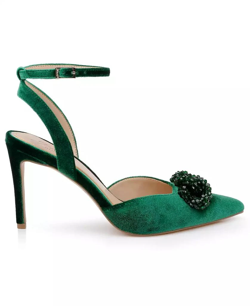 Badgley Mischka Women's Tailynn Ornamented Ankle Strap Pumps 6