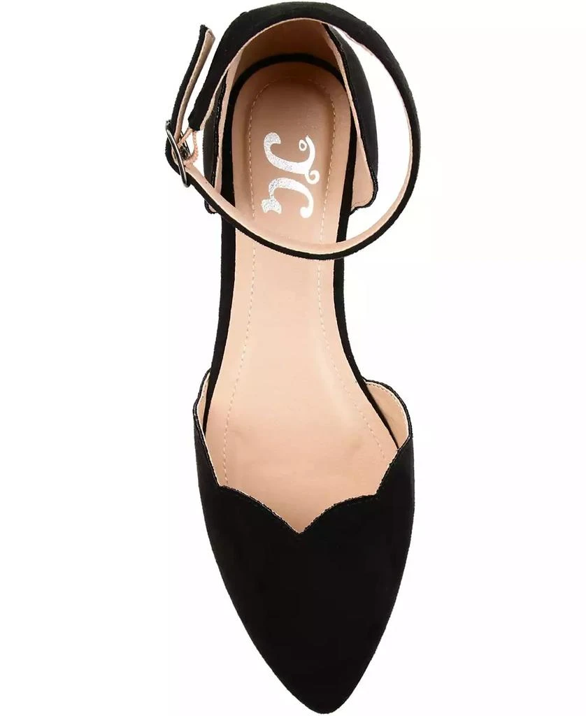 Journee Collection Women's Lana Scalloped Edge Ankle Strap Flats 4