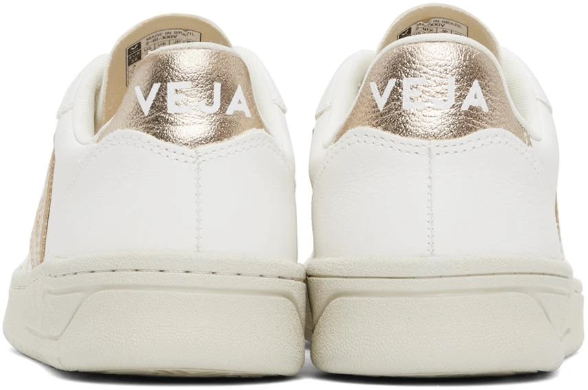 Veja White & Rose Gold V-10 Leather Sneakers 2
