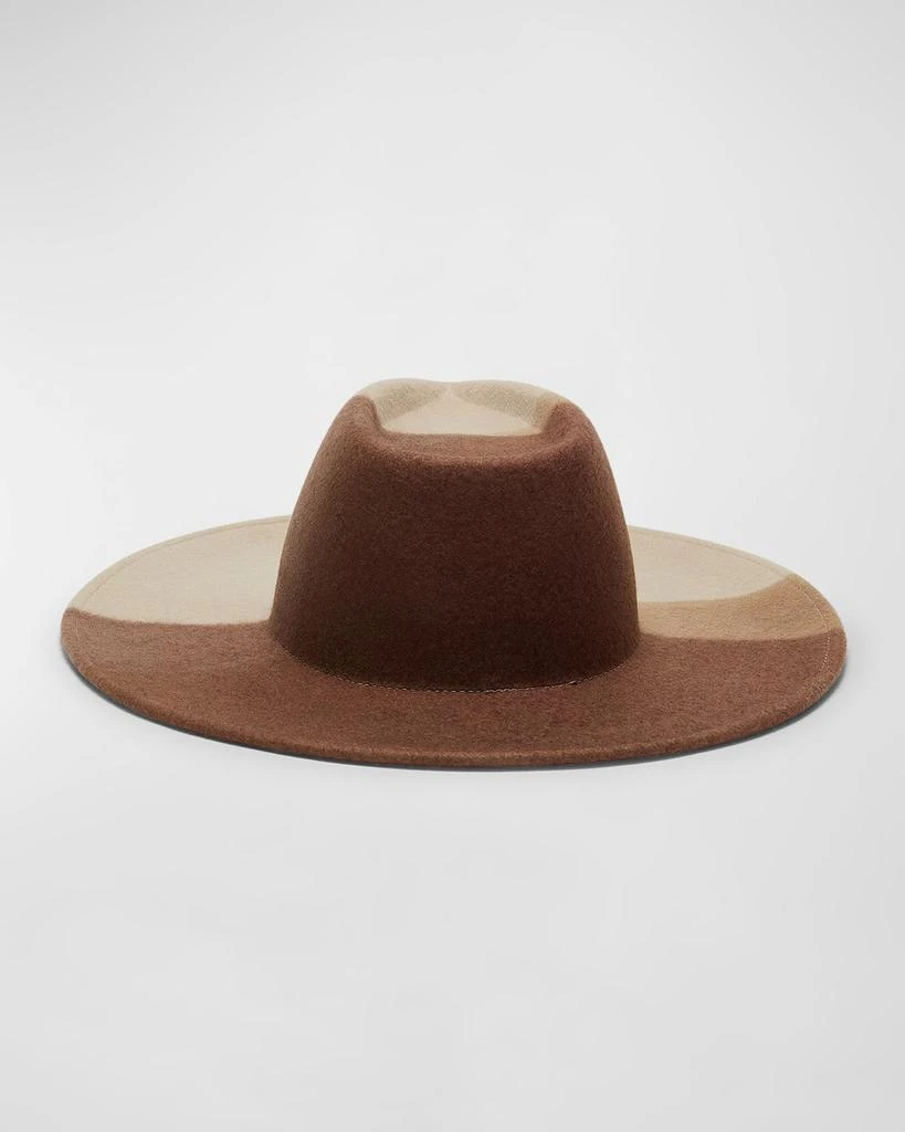 Shop Harlowe Color Block Felt Fedora on Sale at BeyondStyle  display picture 2