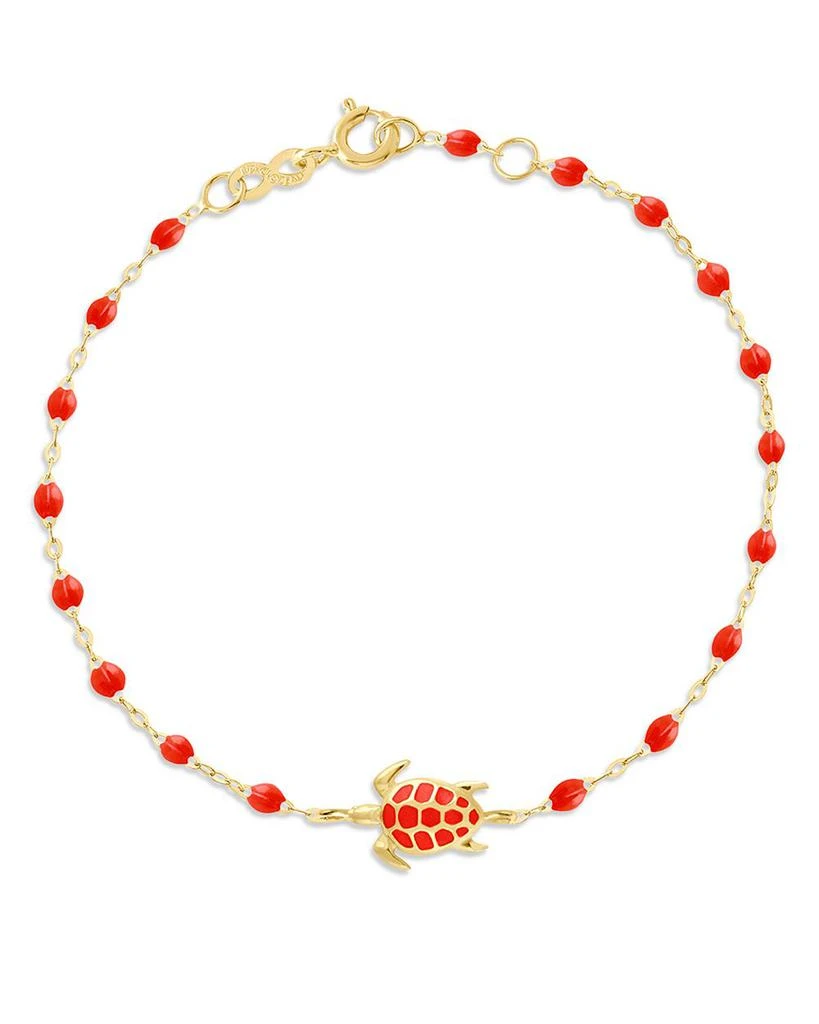 Gigi Clozeau 18K Yellow Gold Voyage Resin Bead Turtle Chain Bracelet 1