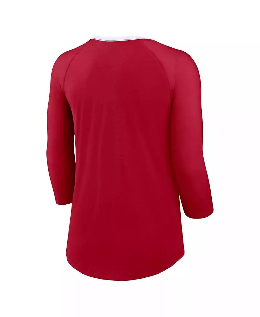 NIKE Women's Scarlet San Francisco 49ers Raglan 3/4 Sleeve T-Shirt 3