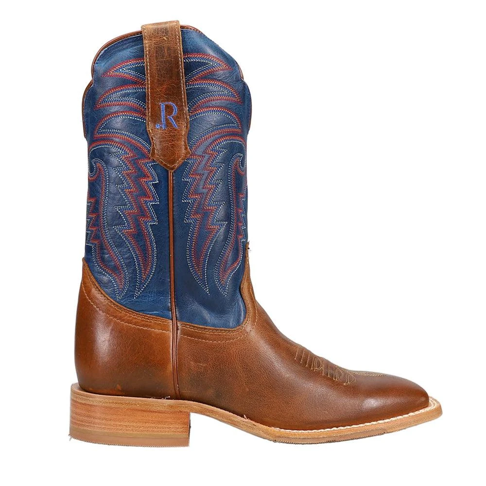 R. Watson Boots Cowhide Embroidered Wide Square Toe Cowboy Boots 1
