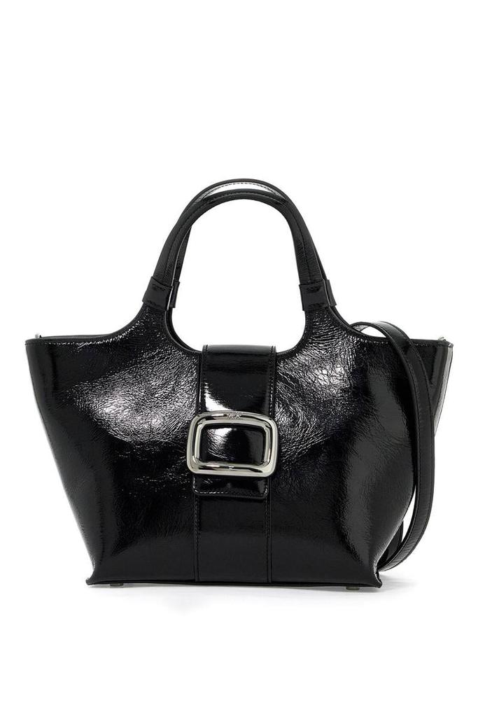 【関税&送料込】Roger Vivier Roger Vivier Mini Viv Choc Blac Viv' Choc Mini Shopping Bag in leather Blue Woman