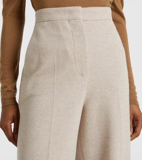 Max Mara Corea cotton and wool jersey wide-leg pants 4