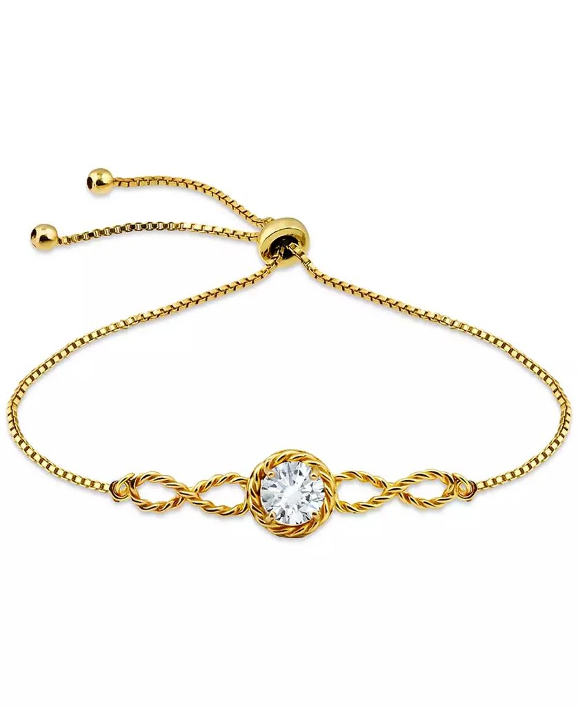 Giani Bernini Round Cubic Zirconia Infinity Link Bolo Bracelet (1-1/4 ct. t.w.) in 18k Gold Over Sterling Silver, Exclusively at Macy's 1