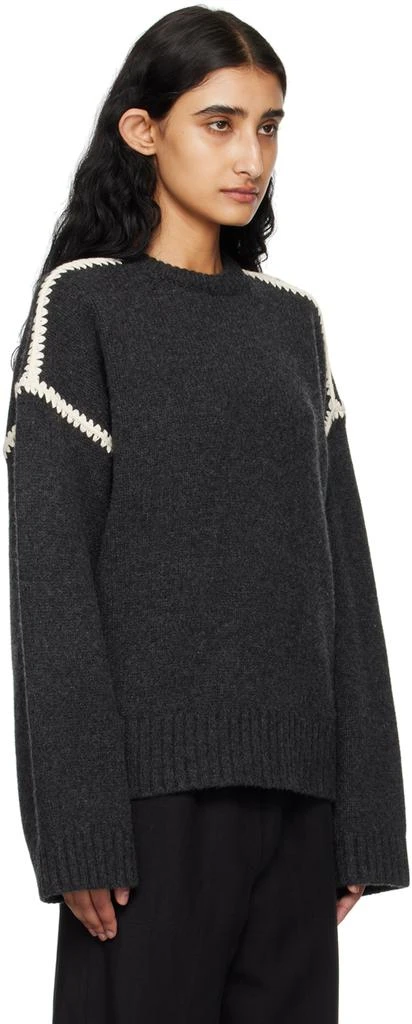 Totême Gray Embroidered Sweater 2
