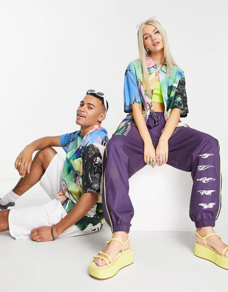 COLLUSION COLLUSION Unisex photographic print shirt in multi 3