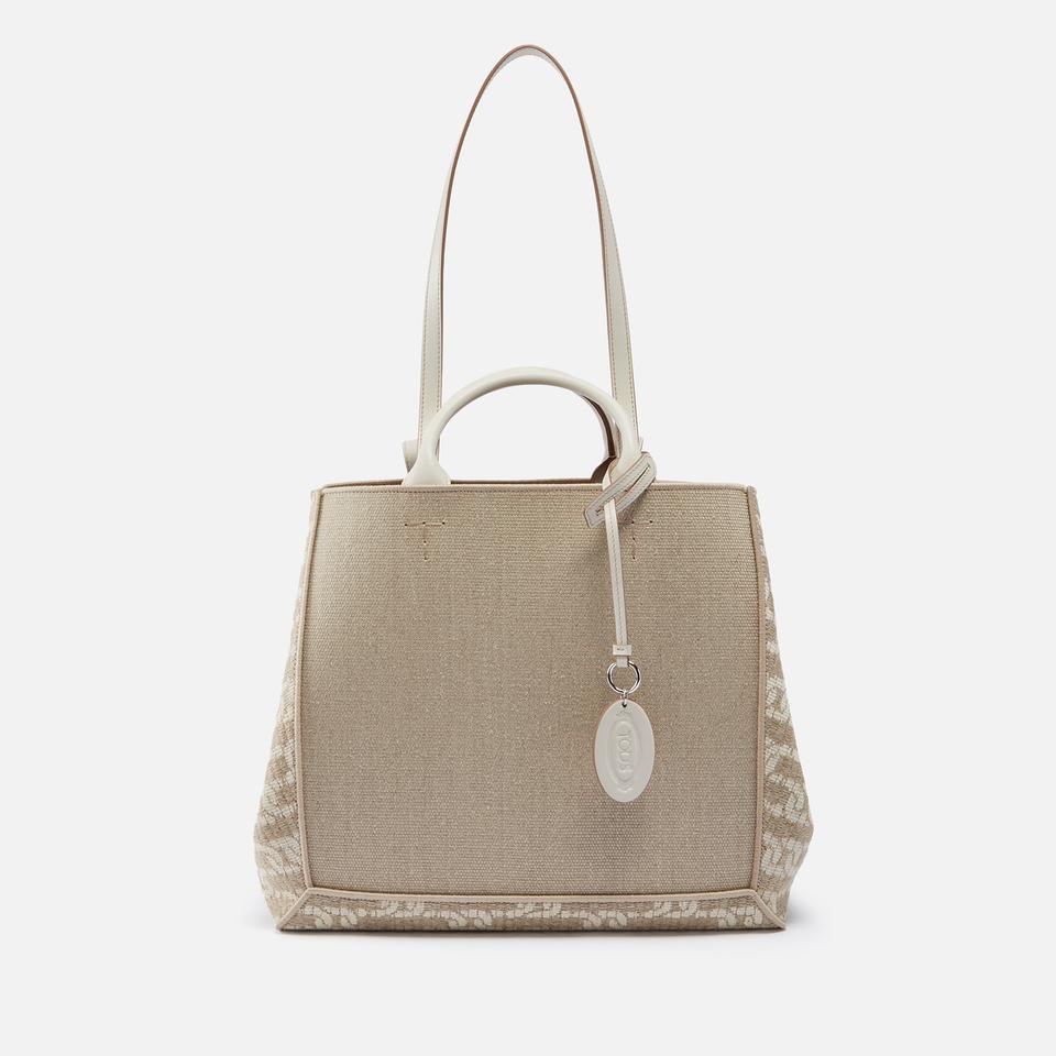 Tod's Tod's Large Canvas and Jacquard Tote Bag