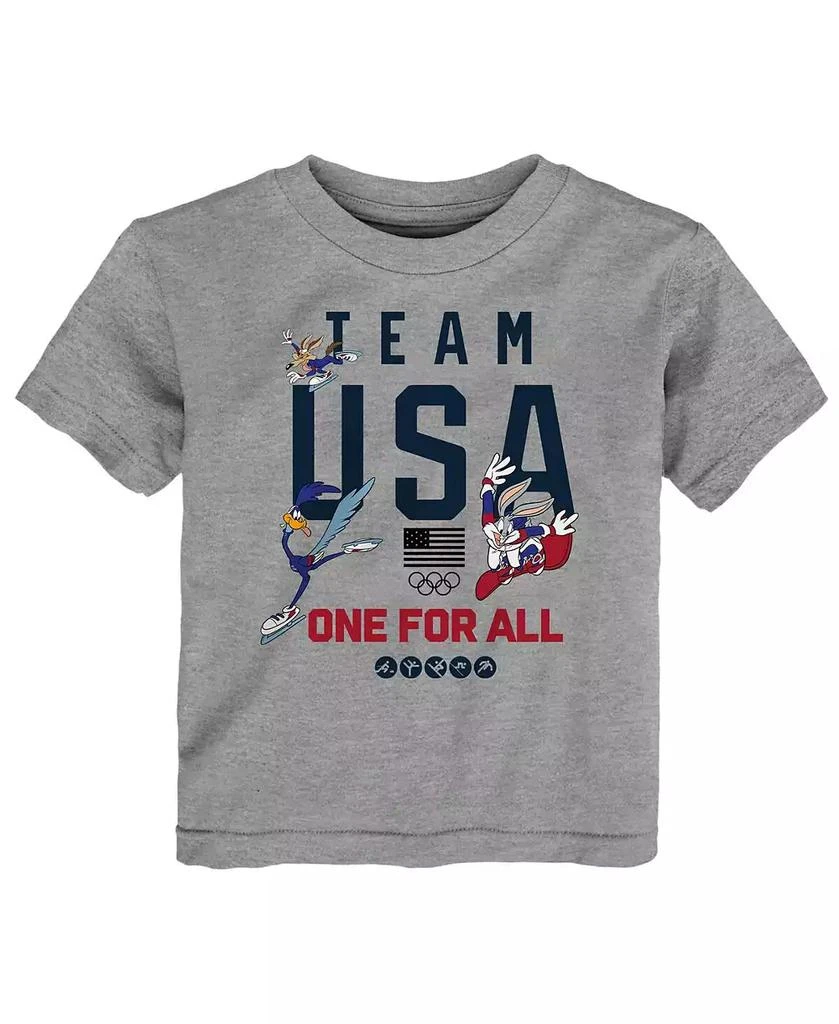 Outerstuff Toddler Heather Gray Team USA x Looney Tunes Winter Sport Fun T-Shirt