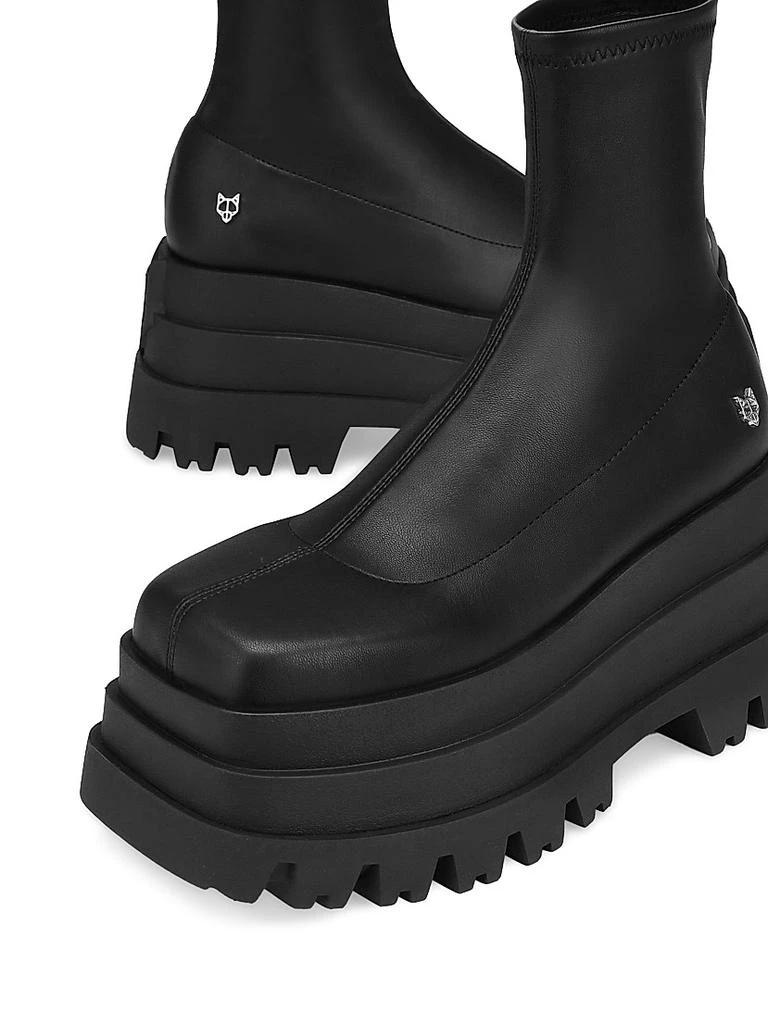 Naked Wolfe Sassy Black Stretch Platform Boots 6