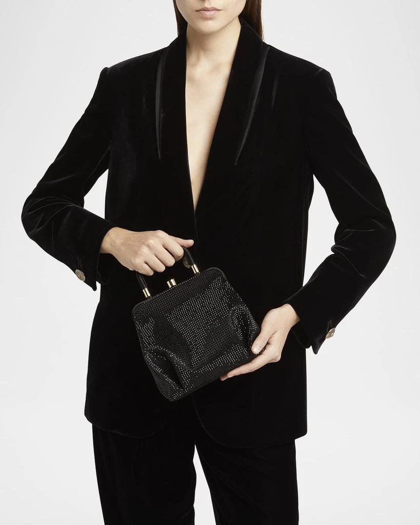 Giorgio Armani Pleated Rhinestone Satin Shoulder Bag 2