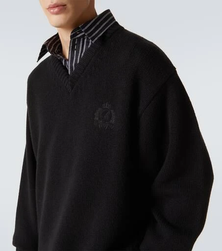 Balenciaga Layered wool and cotton poplin sweater 5
