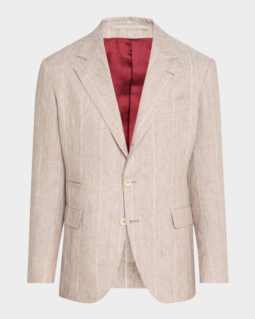 Brunello Cucinelli Men's Linen Stripe Single-Breasted Sport Coat