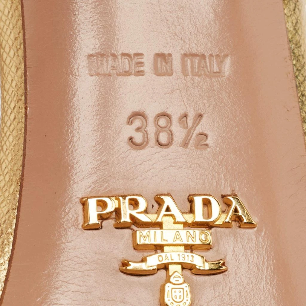 Prada Prada Gold Leather Slingback Sandals Size 38.5 8
