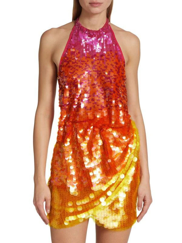 Ronny Kobo Jo Sequin Halterneck Mini Dress 1