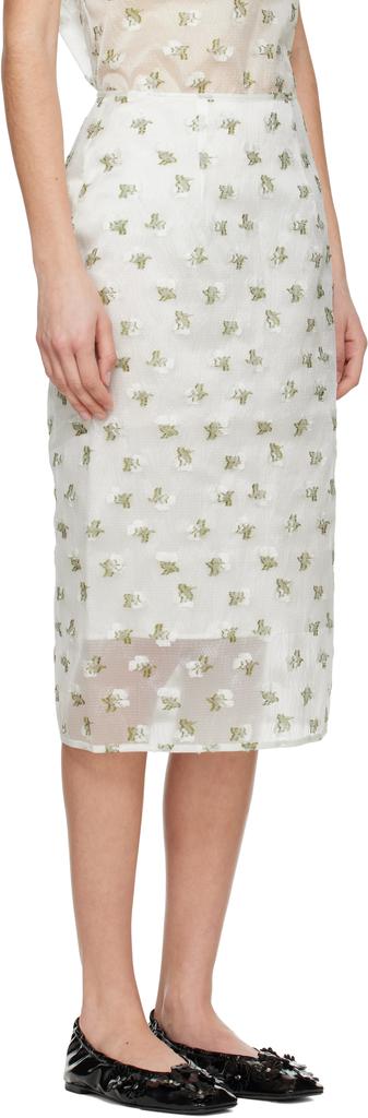 CECILIE BAHNSEN White Allegra Midi Skirt