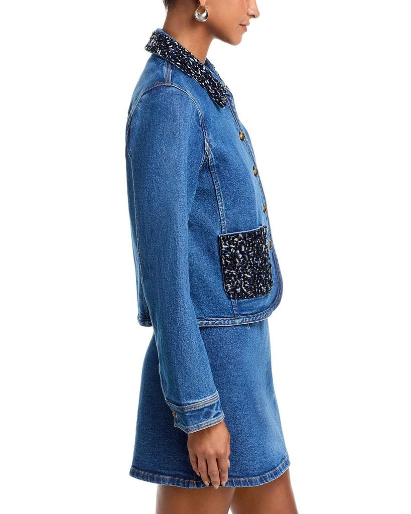Cinq à Sept Rhinestone Denim Amara Jacket 4