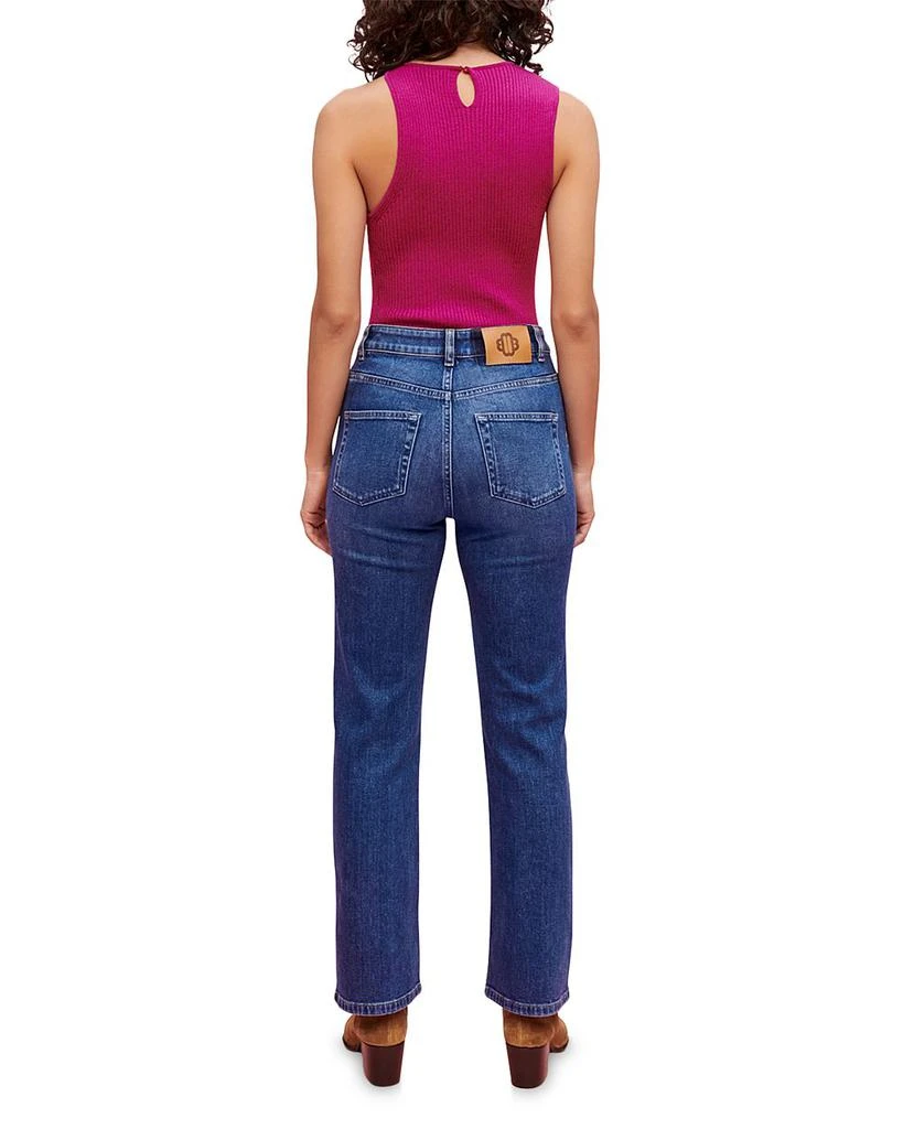 Maje Passiony High Rise Straight Jeans in Blue 3