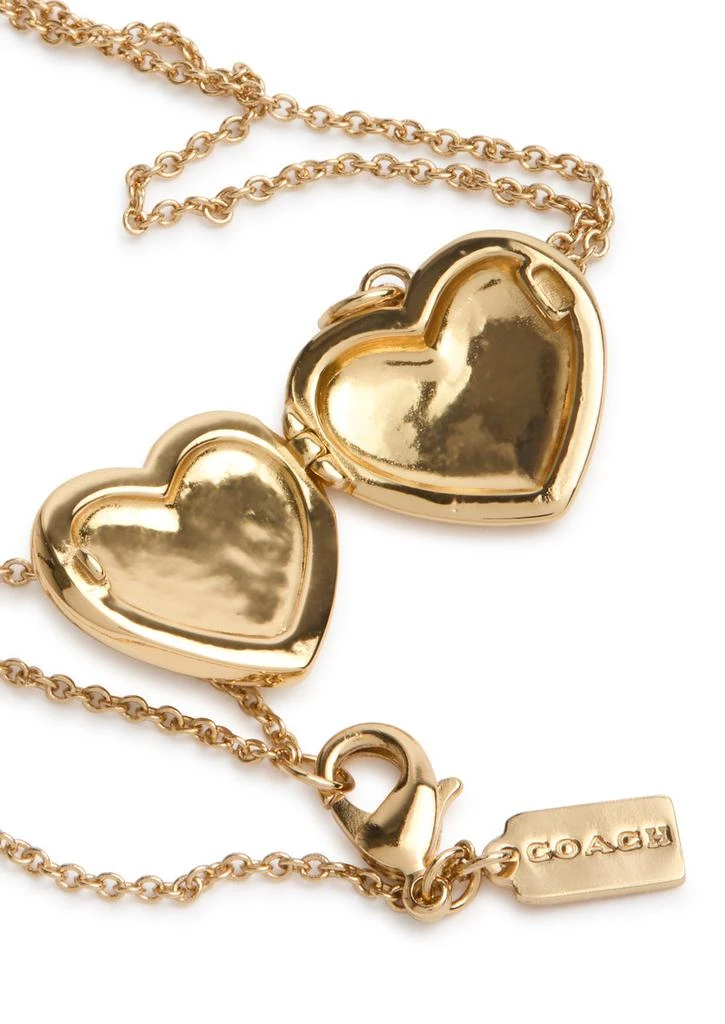 Coach Heart logo locket necklace 4
