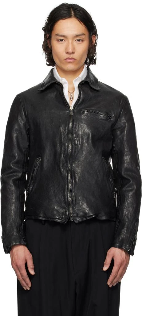YOHJI YAMAMOTO Black Backlash Edition Calf Single Riders Leather Jacket 1