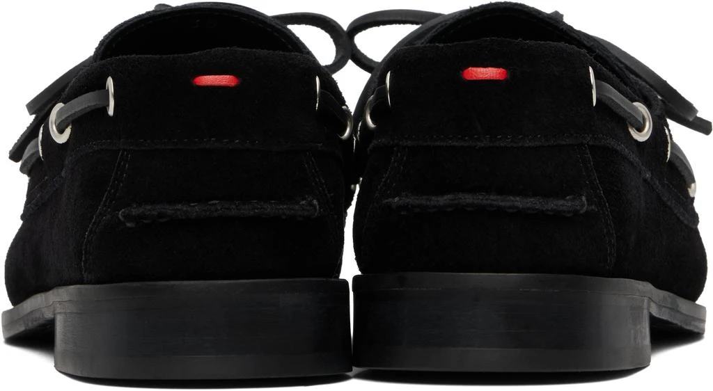 AEYDE Black Harris Suede Boat Shoes 2