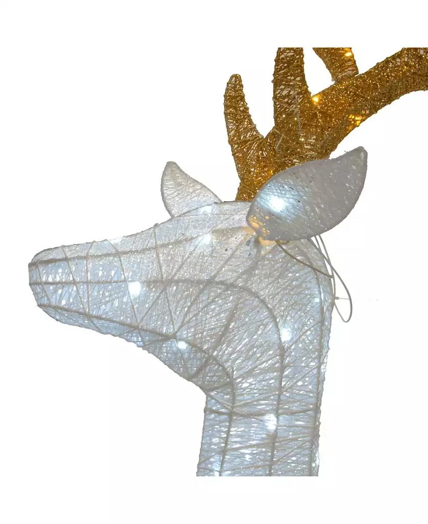 National Tree Company 75" Pre-lit Crystal White Standing Buck 3