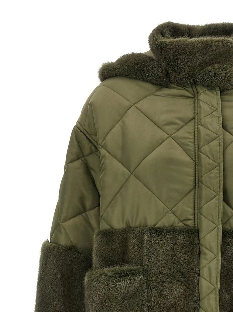BLANCHA Blancha 'Nylon Diamond-Visone' Long Down Jacket 3