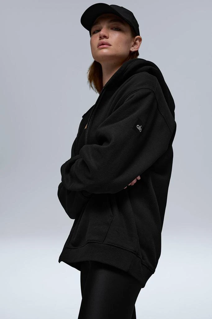 Alo Renown Heavy Weight Full Zip Hoodie - Black 3