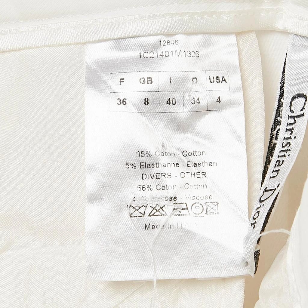 Dior Christian Dior White Gabardine Tapered Trousers S 7