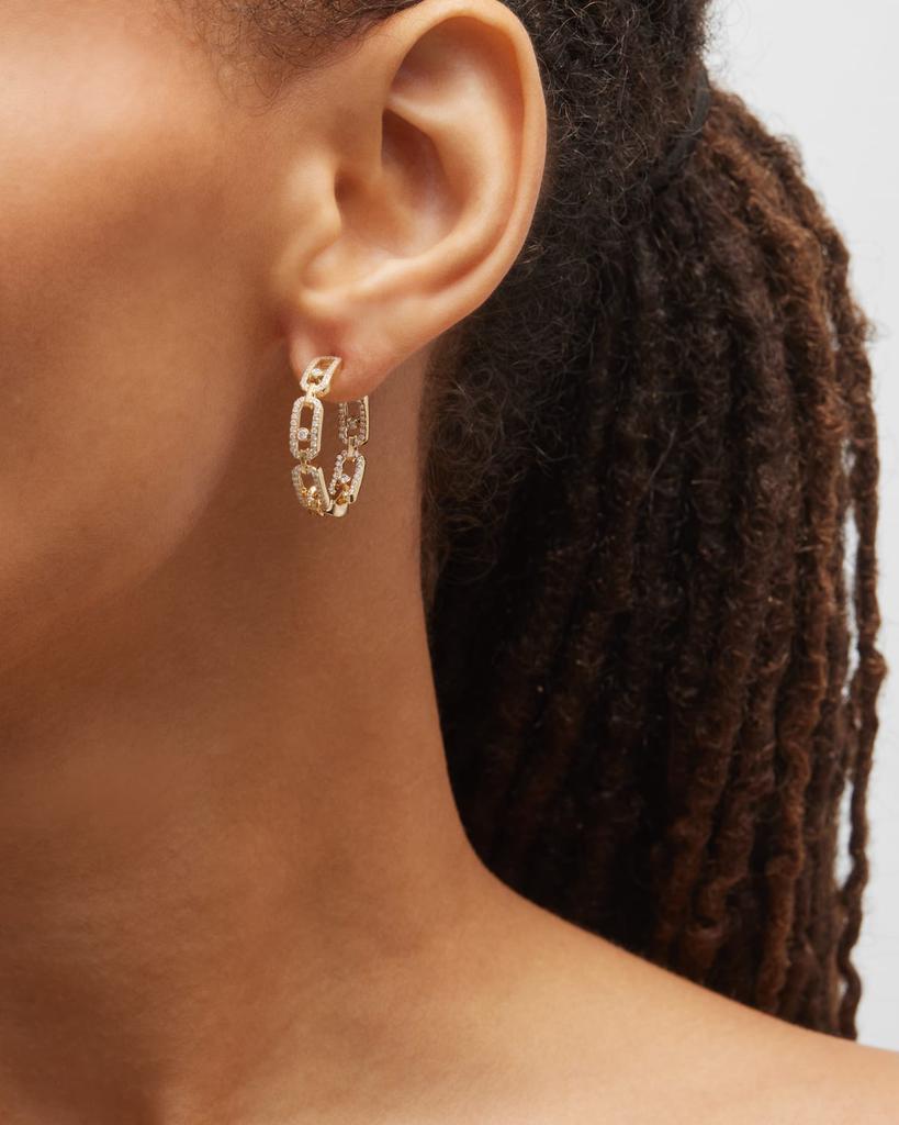 Messika Move Link 18k Yellow Gold Diamond Hoop Earrings