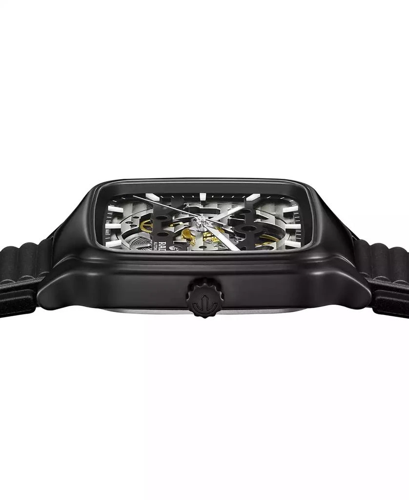 Rado Unisex Swiss Automatic True Square Skeleton Black Rubber Strap Watch 38mm 3