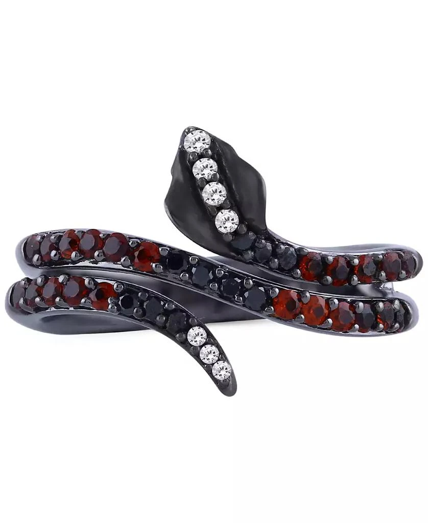 Disney Enchanted Vault Garnet (1/3 ct. t.w), Black Diamond (1/10 ct. t.w.) & Diamond (1/20 ct. t.w.) Jafar Snake Ring in Black Rhodium-Plated Sterling Silver 3