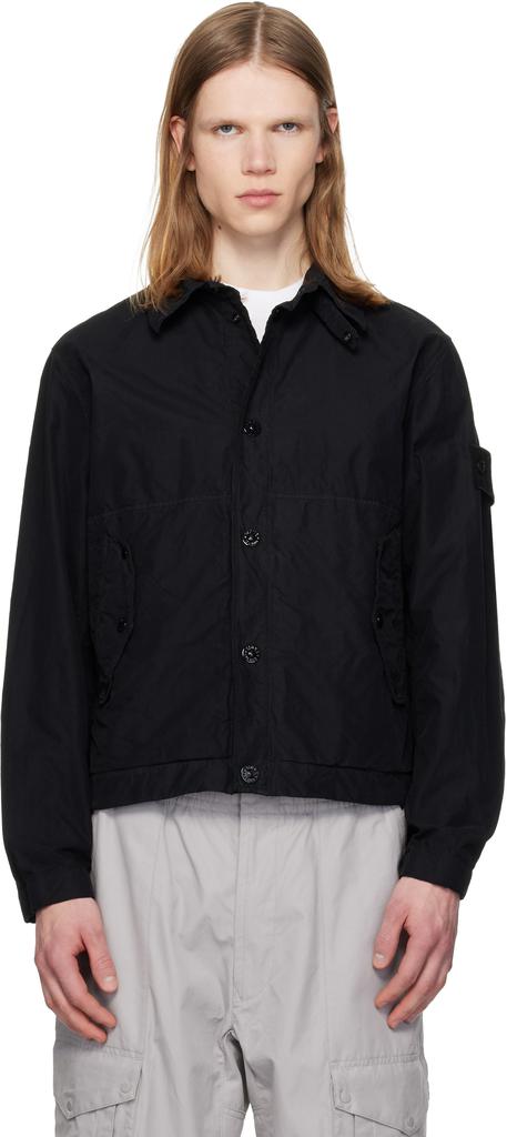 Stone Island Black Nylon Smerigliato Ghost Jacket - Jackets
