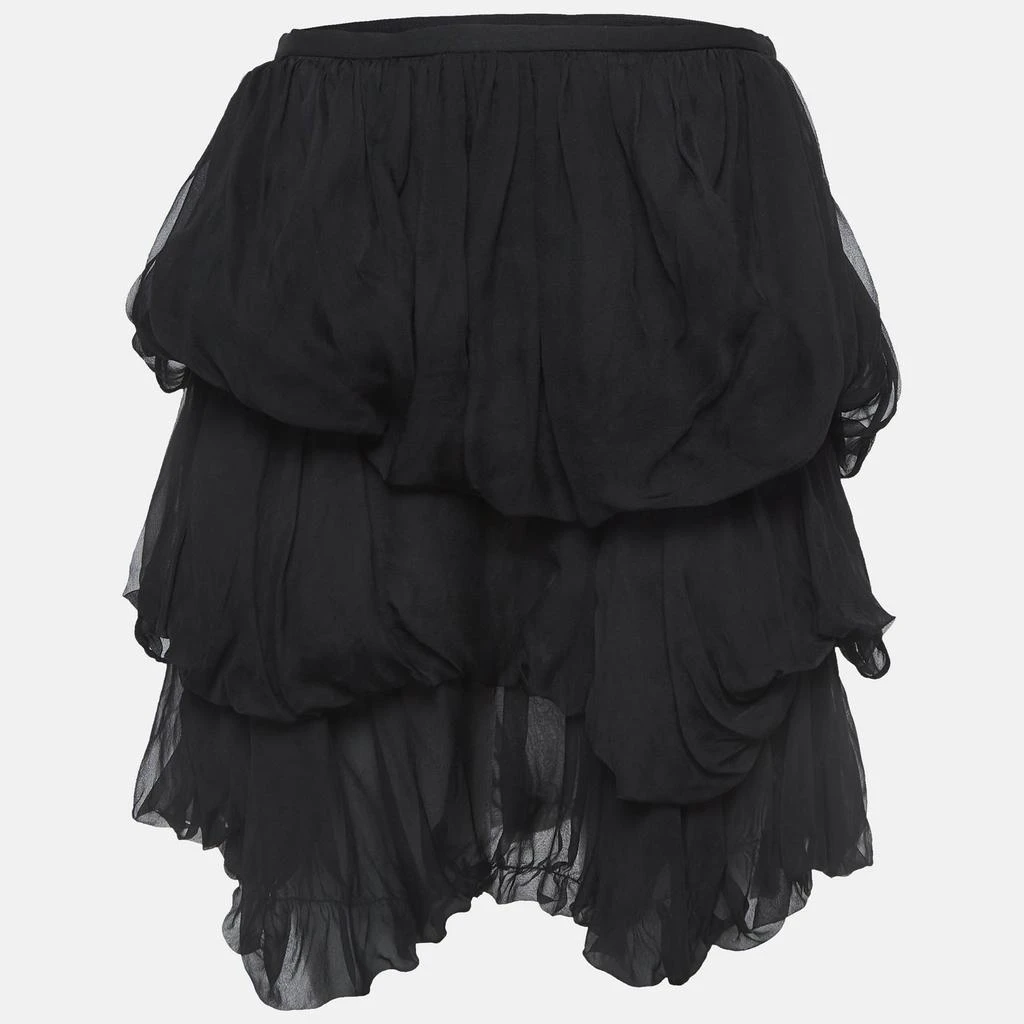 Stella McCartney Stella McCartney Black Silk Tiered Mini Skirt S 1