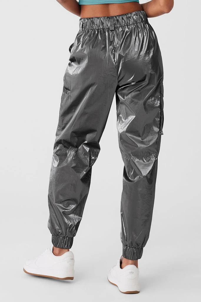 Alo Metallic High-Waist Break Line Jogger - Silver Metallic 3