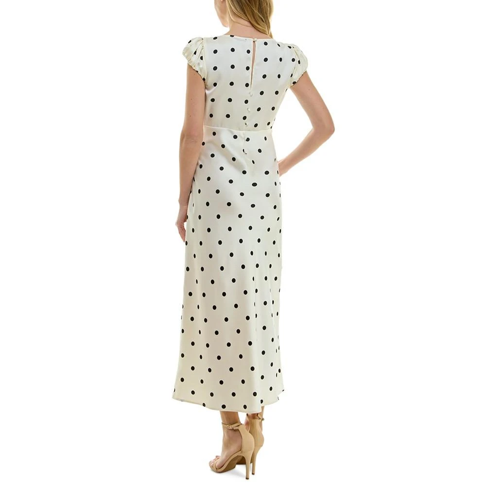 Crystal Doll Juniors' Polka Dot Lace-Trim Satin Maxi Dress 2