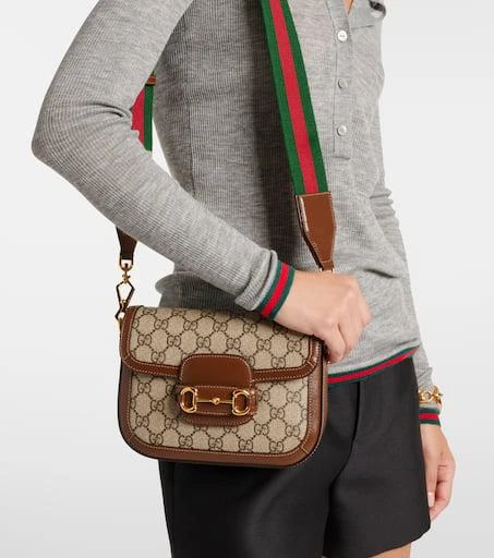 Gucci Gucci Horsebit 1955 Mini leather-trimmed shoulder bag 2